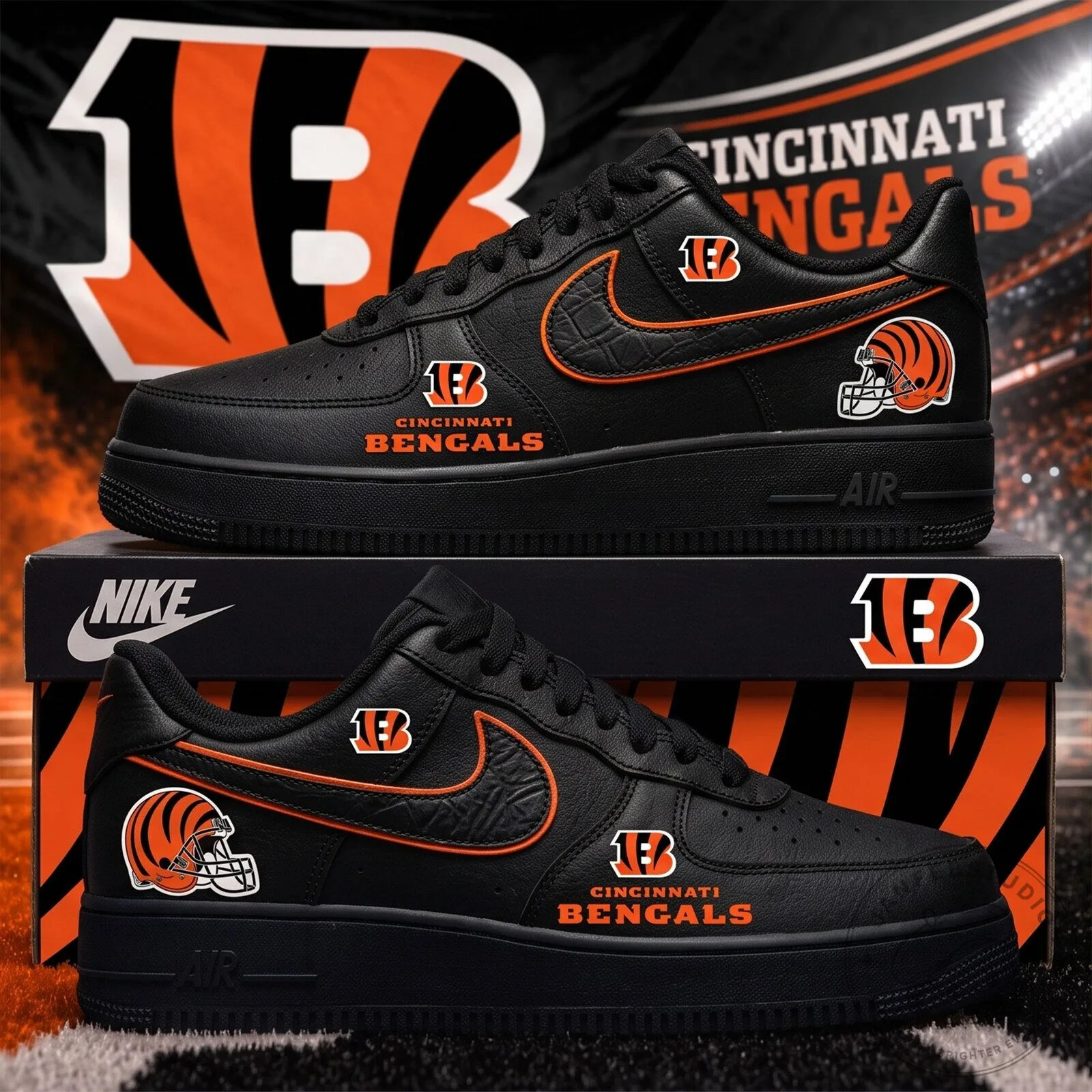 Cincinnati Bengals Blackout GameDay National Football League Air Force One Shoes