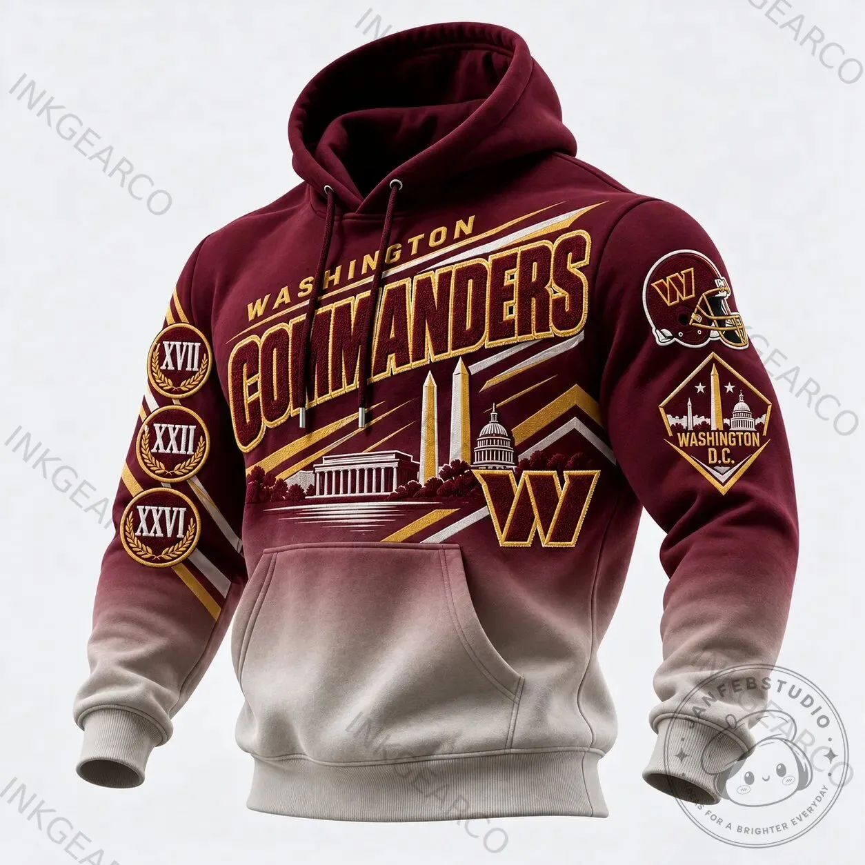 Washington Commanders Football Team Maroon and Gold Fan Apparel Hoodie