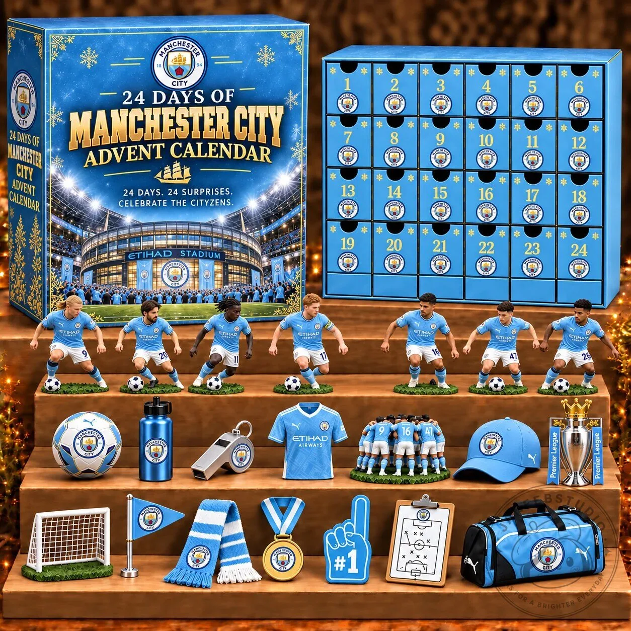 Manchester City Football Club 24 Days of Advent Calendar with Figurines