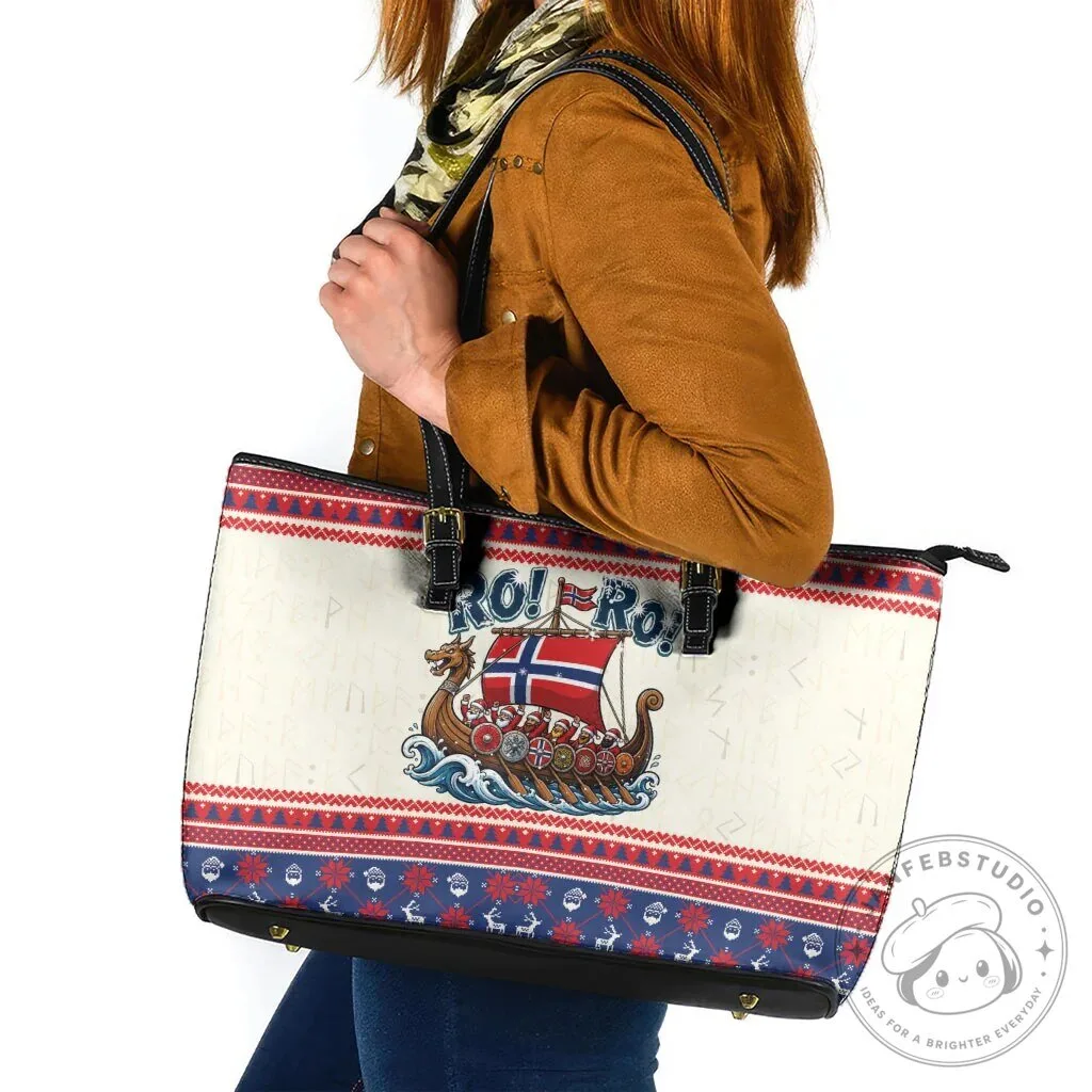 Norway Christmas Viking Ship Tote Bag 1 Norway Christmas Viking Ship Tote Bag