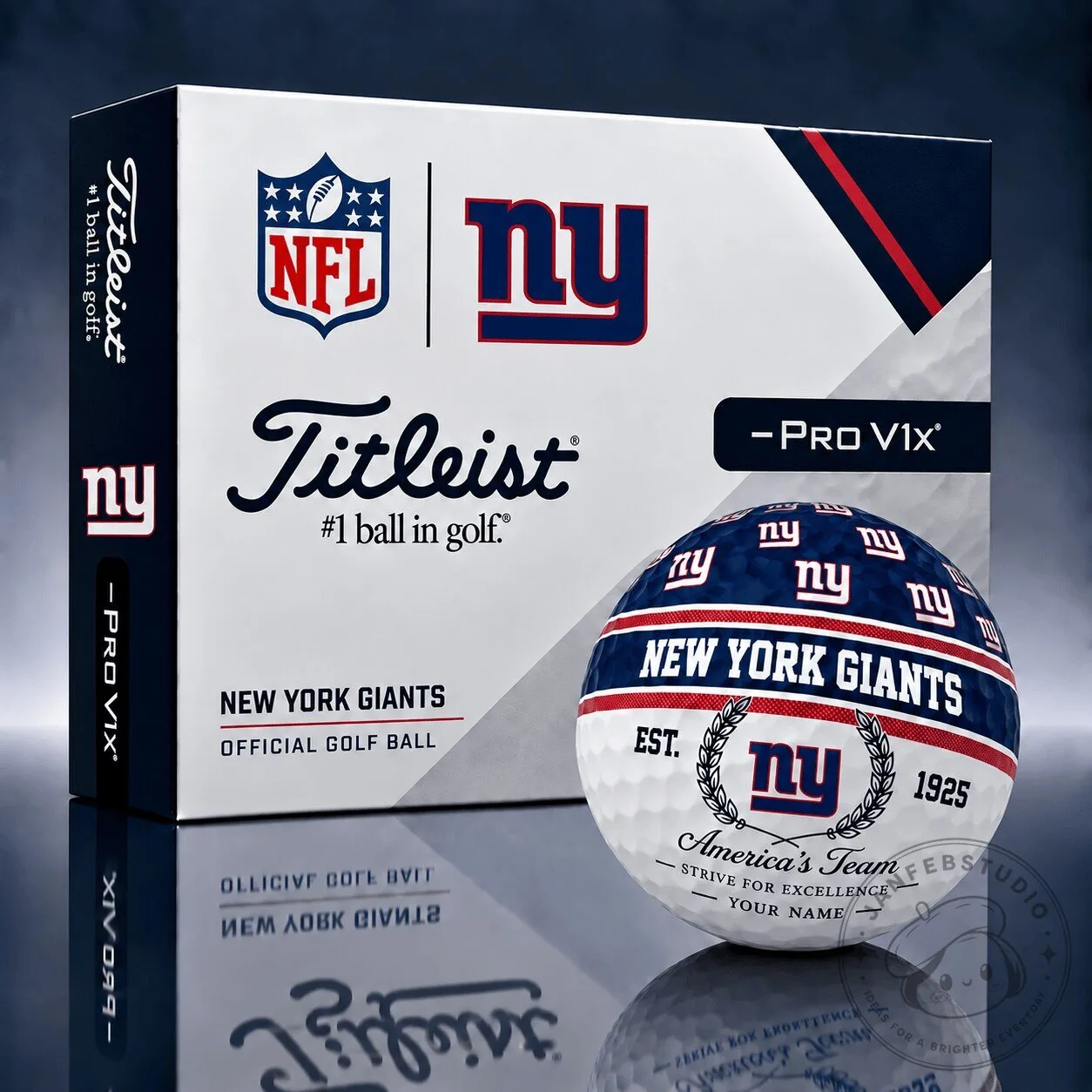 New York Giants NFL Football Team Logo Titleist Golf Ball