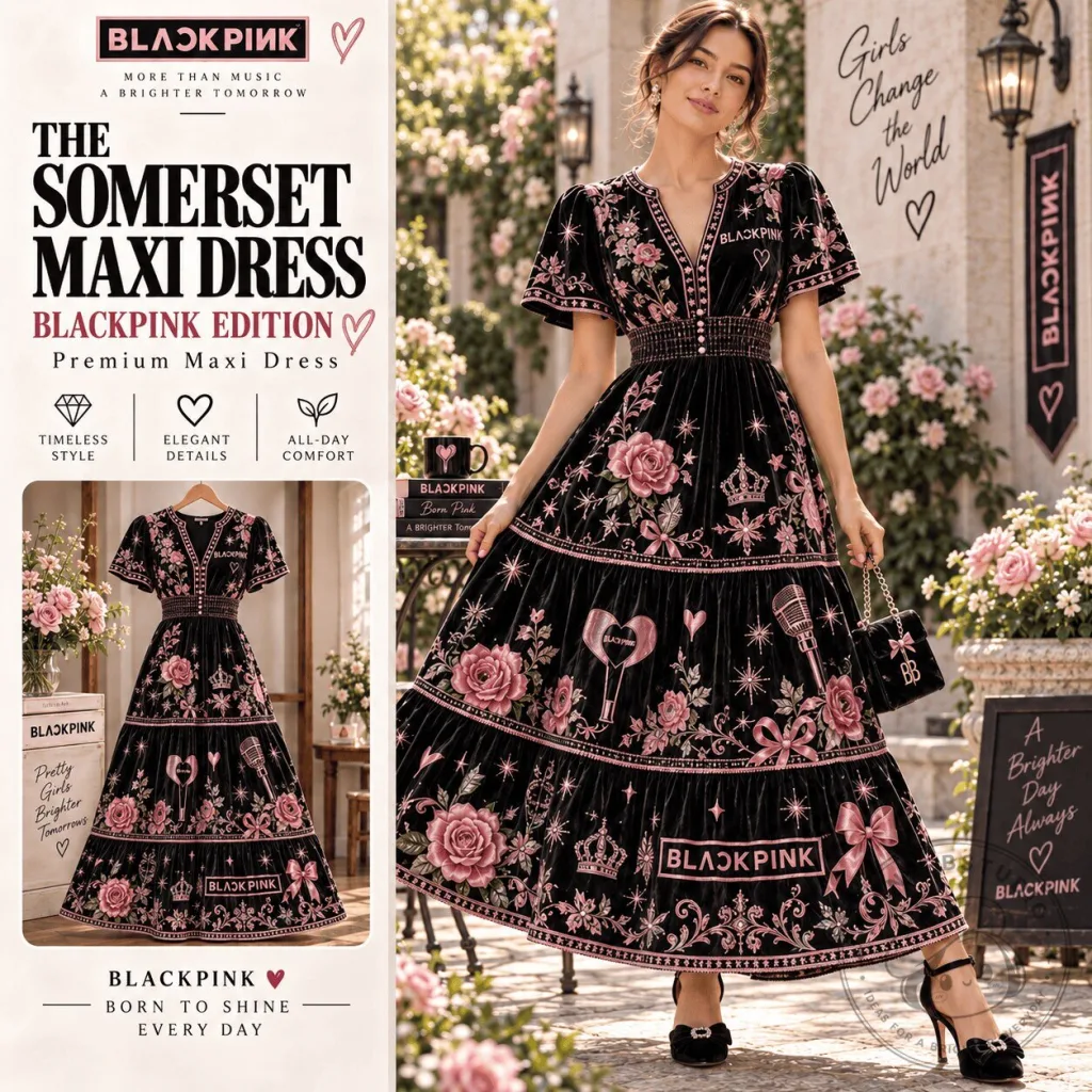 Blackpink The Somerset Premium Embroidered Velvet Maxi Dress Blackpink The Somerset Premium Embroidered Velvet Maxi Dress