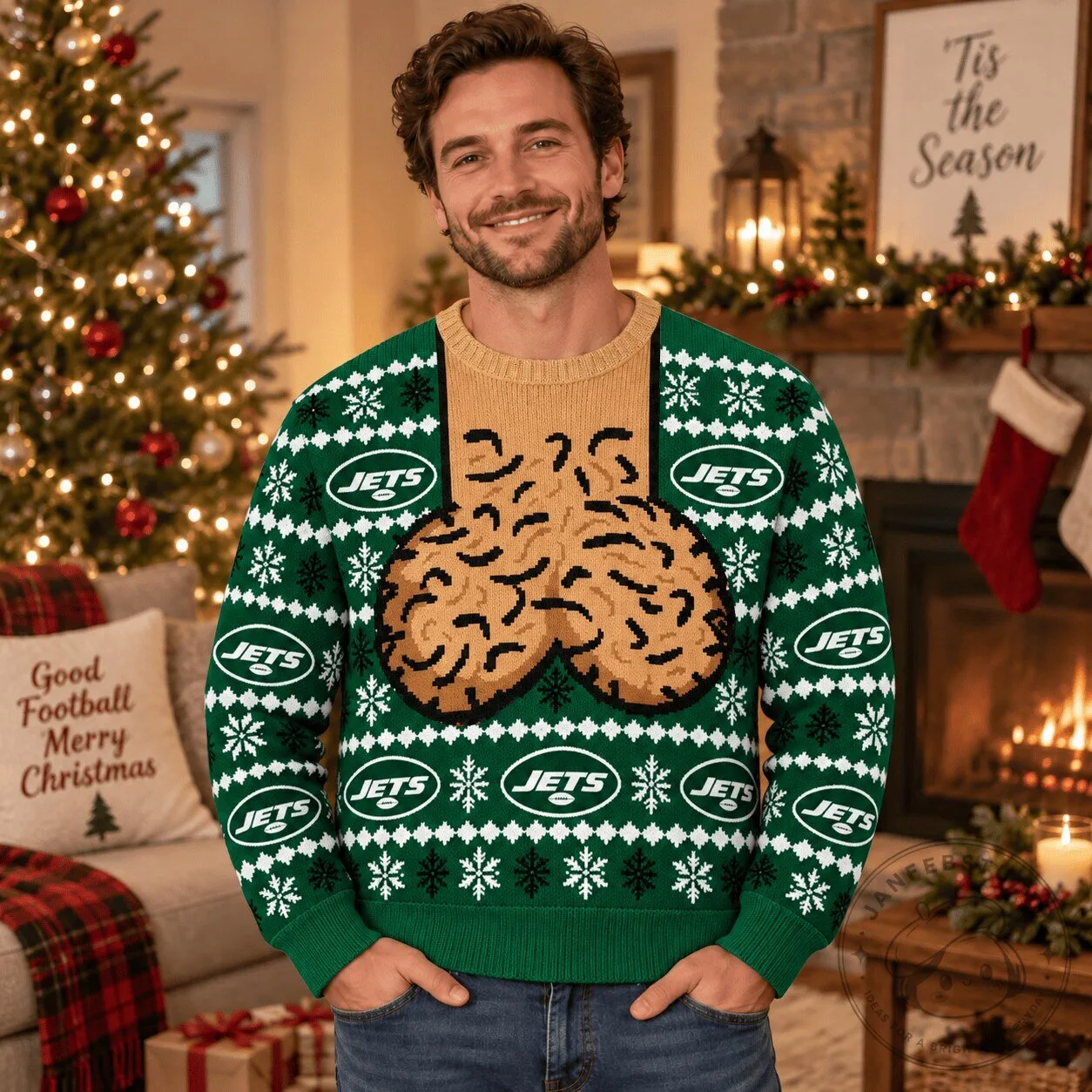 New York Jets Ugly Christmas Sweater Funny NFL Football Fan Sweatshirt