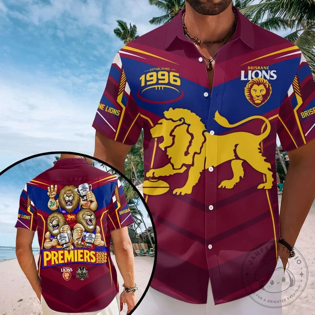 Hawaiian Shirt for Brisbane Lions AFL Premiers