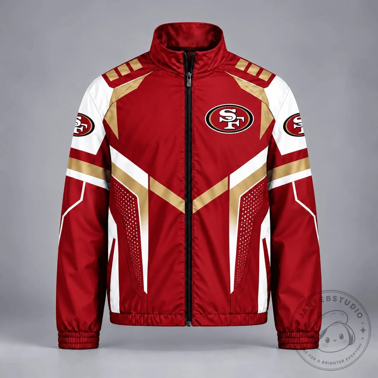 San Francisco 49ers NFL Red Gold White Velocity Zip Jacket