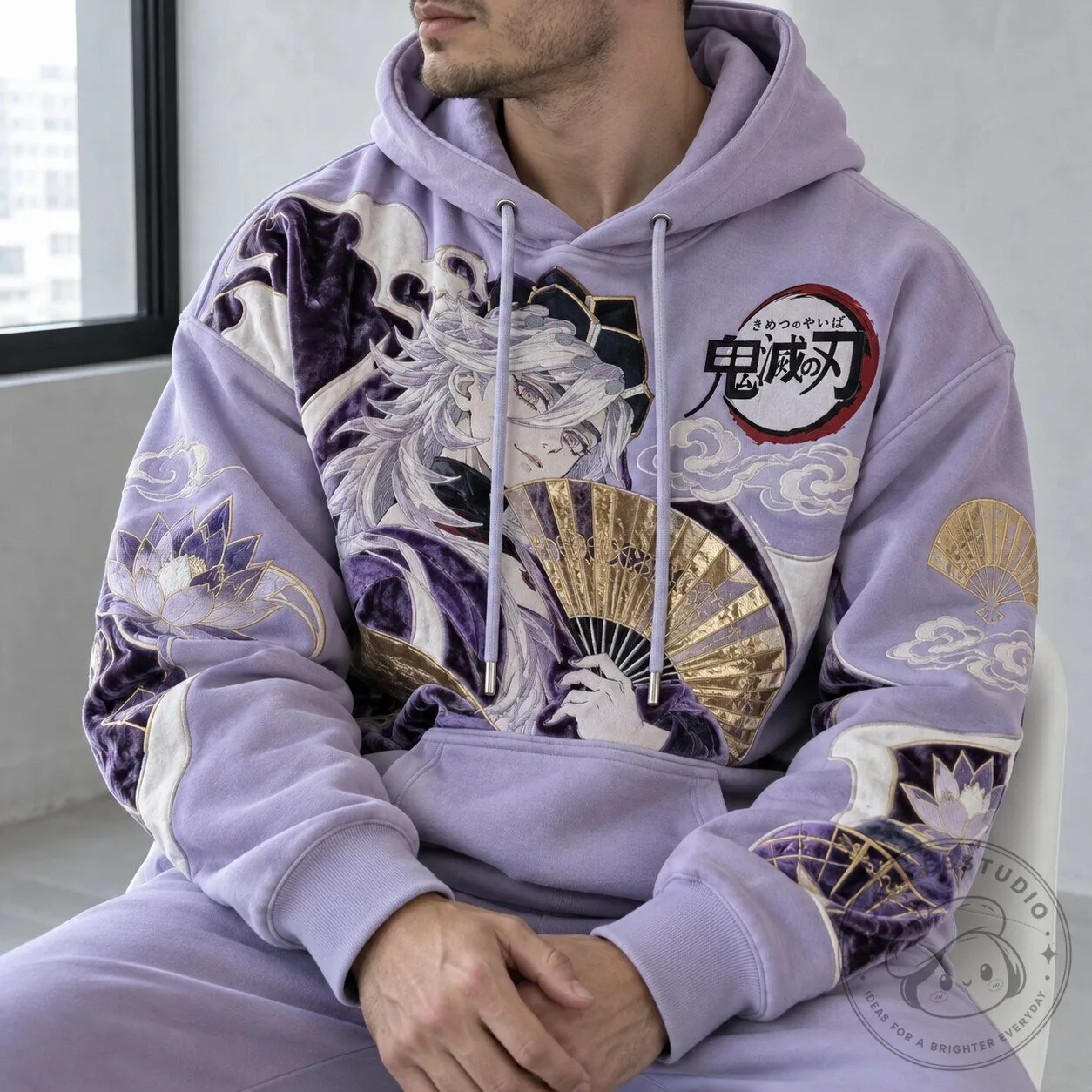 Demon Slayer Doma Anime Character Purple Hoodie