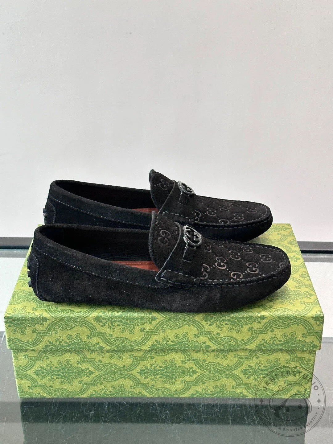 Gucci Black Suede Horsebit Loafer Shoes for Men 9 Gucci Black Suede Horsebit Loafer Shoes for Men