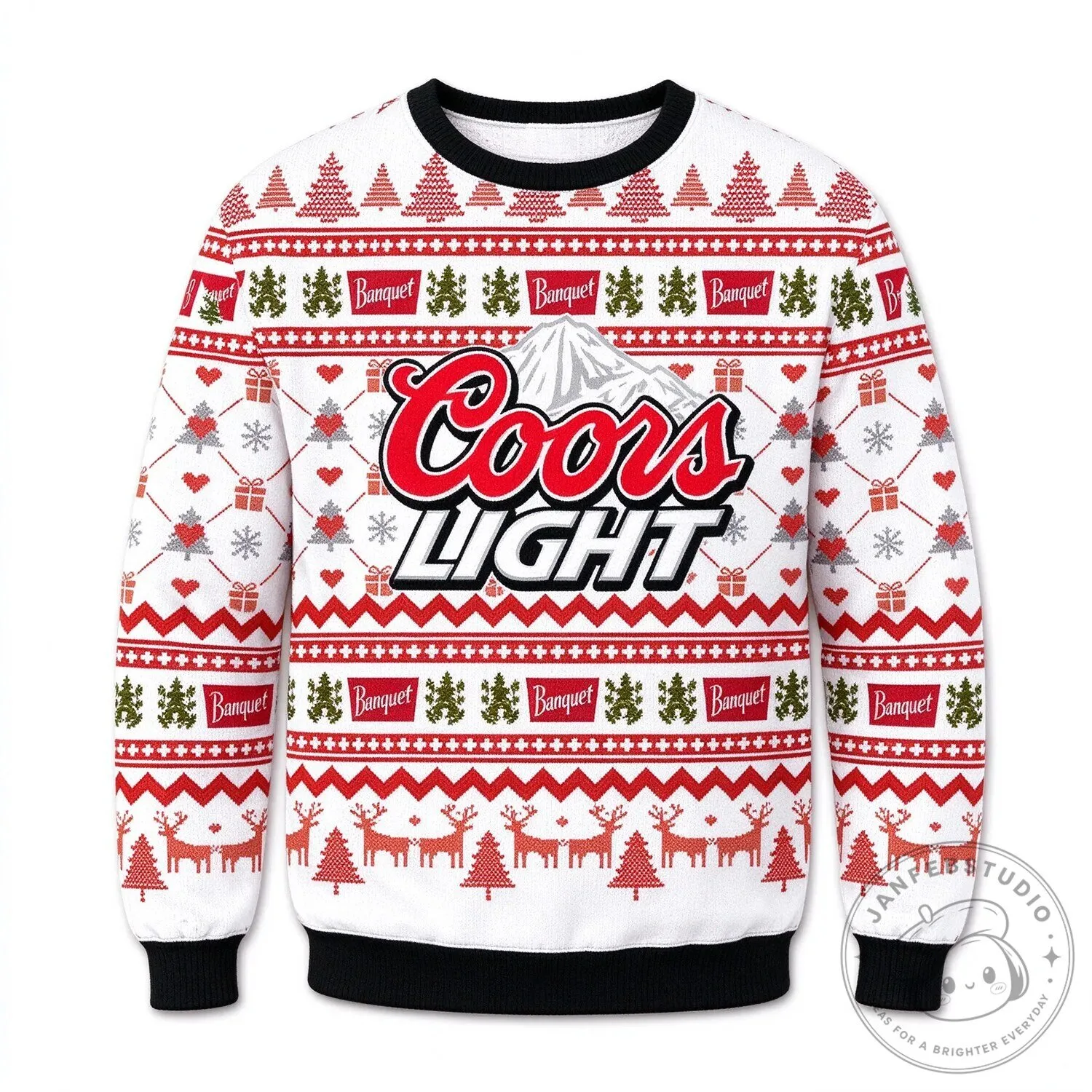 Coors Light Beer Christmas Holiday Ugly Sweater
