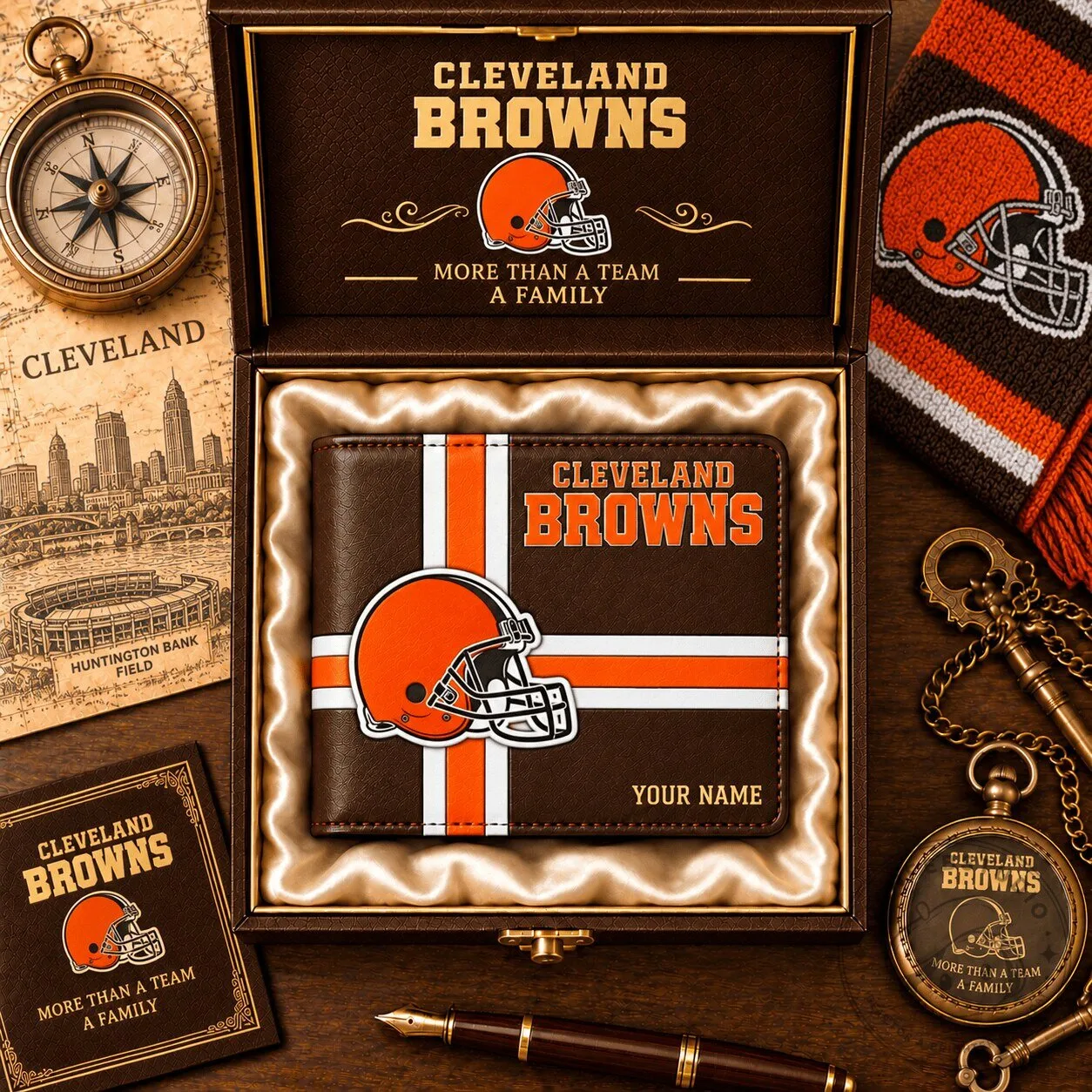 Cleveland Browns NFL Football Team Personalized Wallet