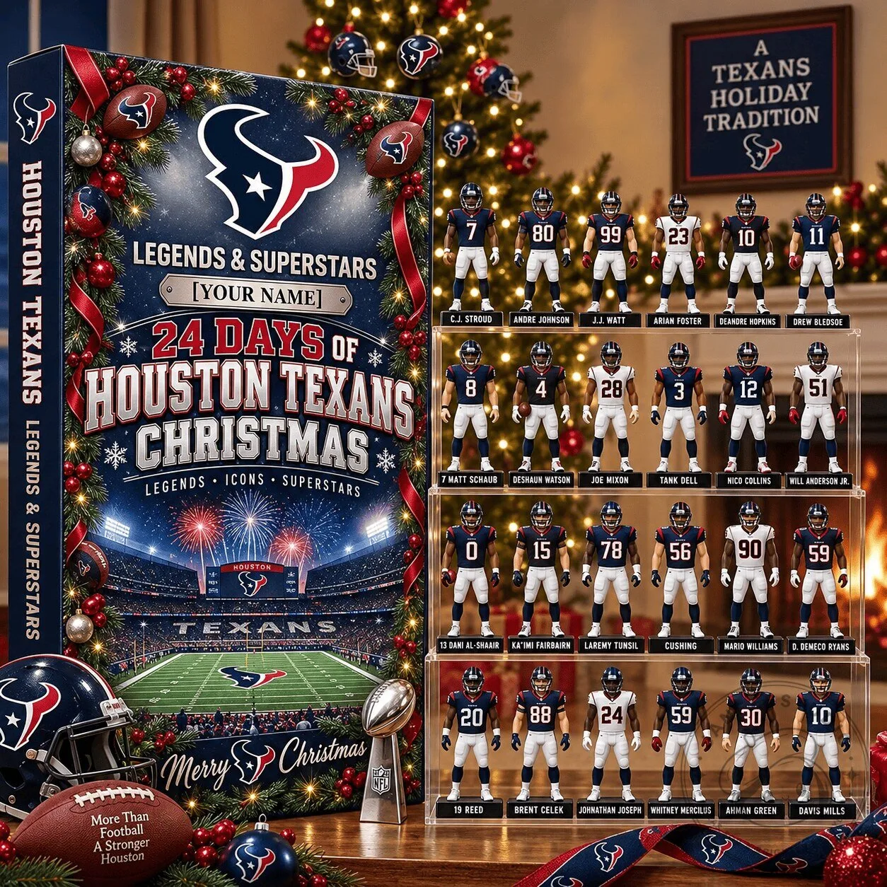 Houston Texans NFL Football Legends 24 Days of Christmas Advent Calendar Box