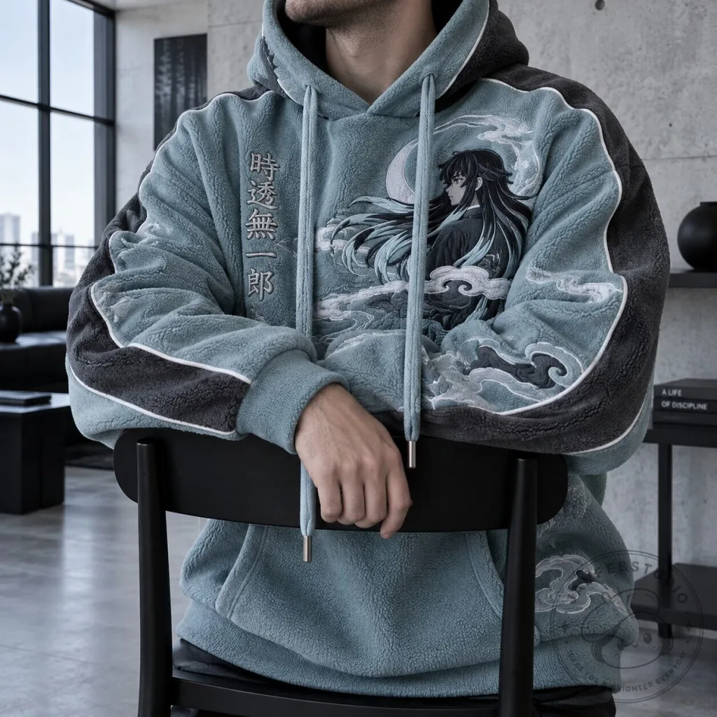 Tokito Muichiro Anime Demon Slayer Manga Art Design Fleece Hoodie