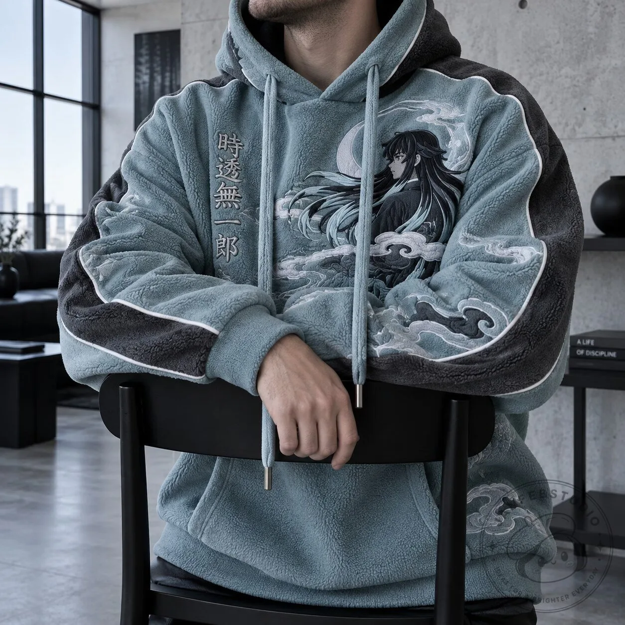 Tokito Muichiro Anime Demon Slayer Manga Art Design Fleece Hoodie