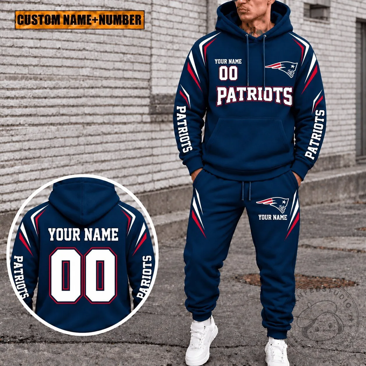 New England Patriots Personalized Custom Name And Number Hoodie 3 New England Patriots Personalized Custom Name And Number Hoodie