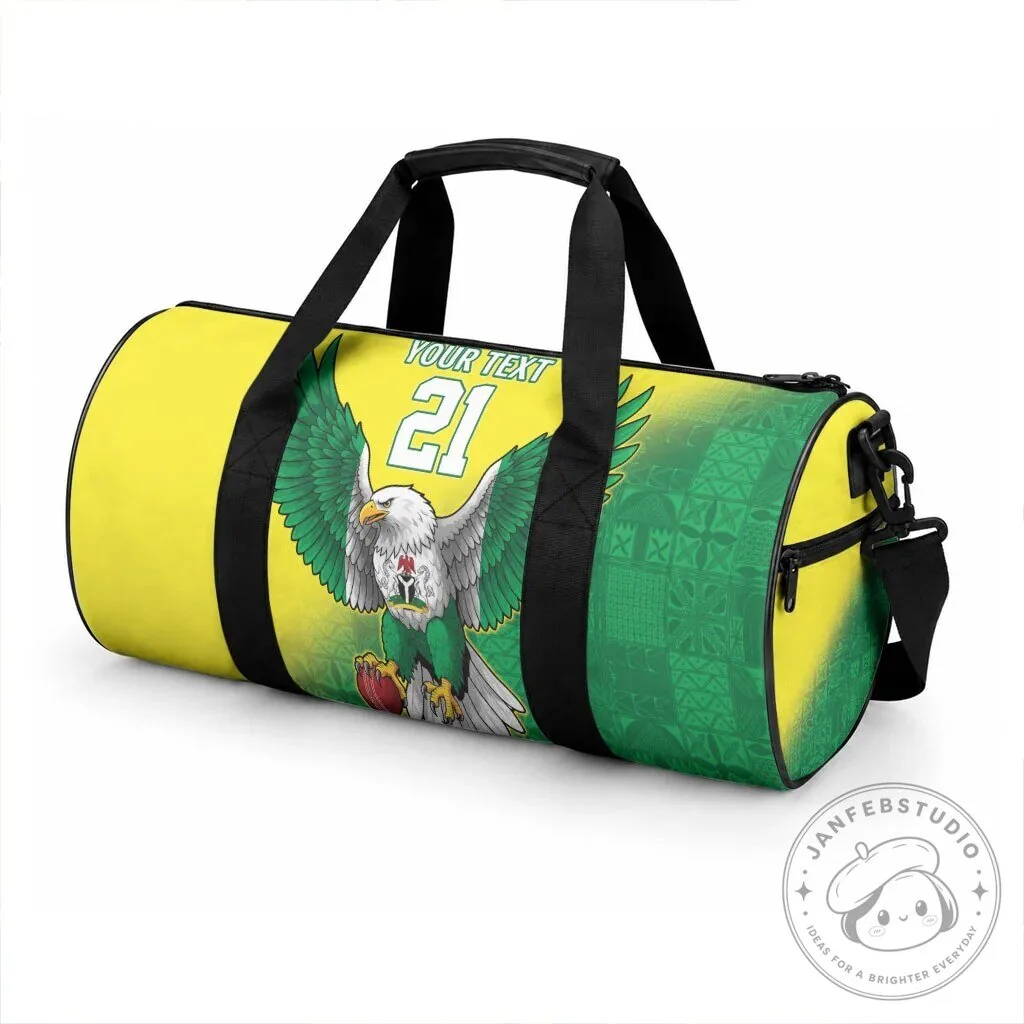 Nigeria Angry Eagle Flag Motif Custom Text Sports Duffle Bag 7 Nigeria Angry Eagle Flag Motif Custom Text Sports Duffle Bag