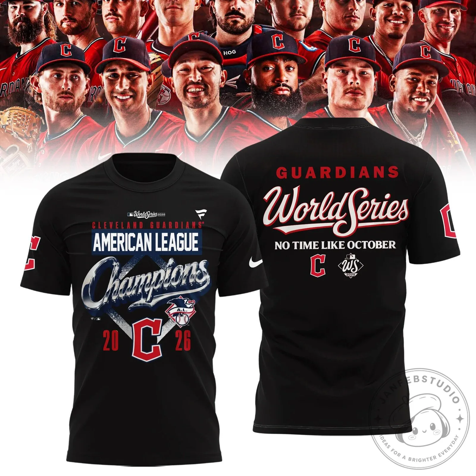 Cleveland Guardians American League Champions 2026 World Series Black T-Shirt