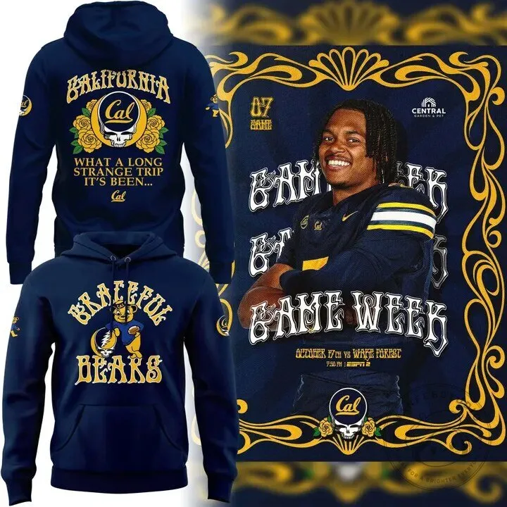 California Cal Football Grateful Dead Bears What A Long Strange Trip Hoodie