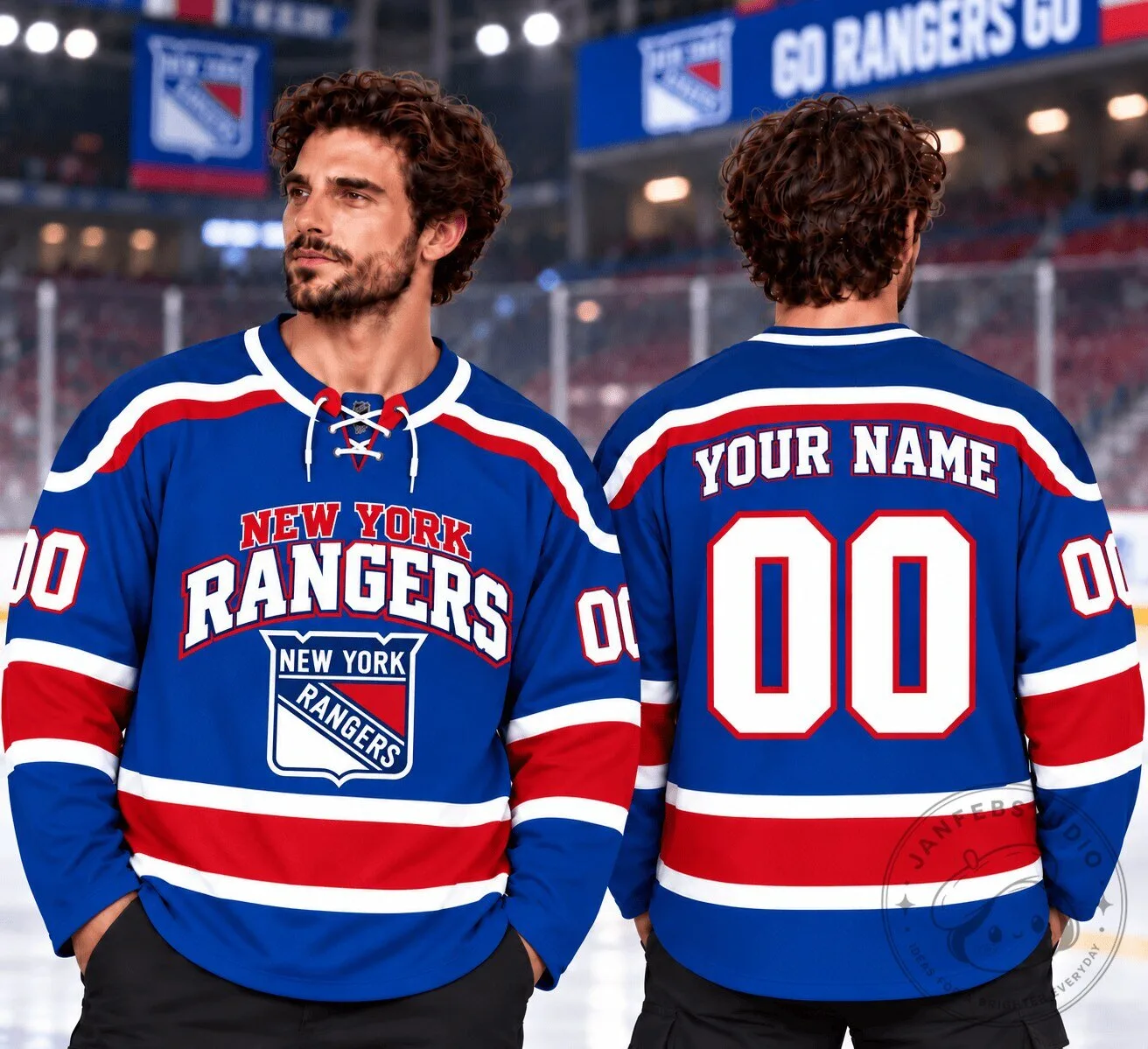 New York Rangers NHL Ice Hockey Team Blue Personalized Fan Jersey