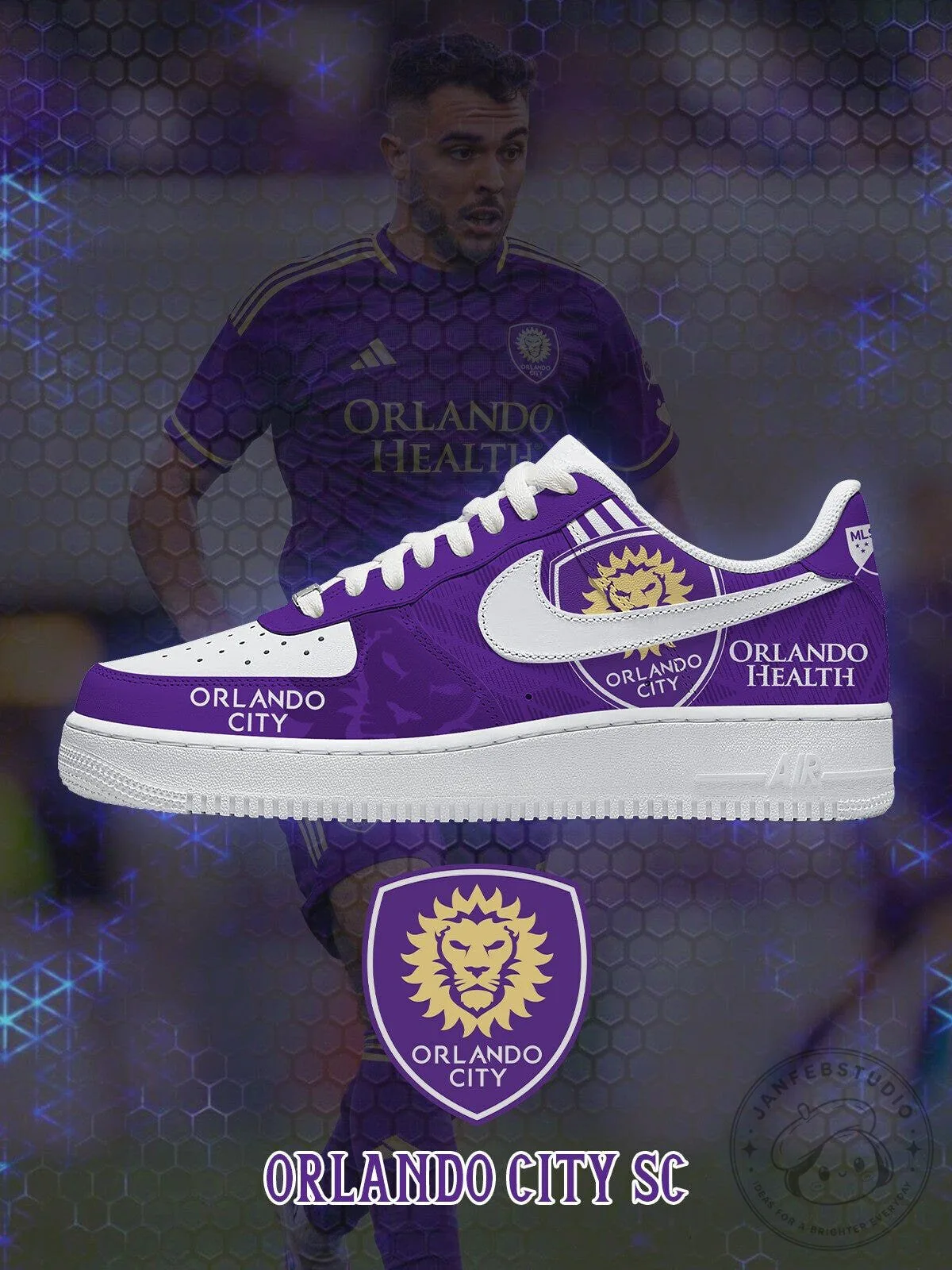 Orlando City Soccer Club Purple Custom Printed Sneakers
