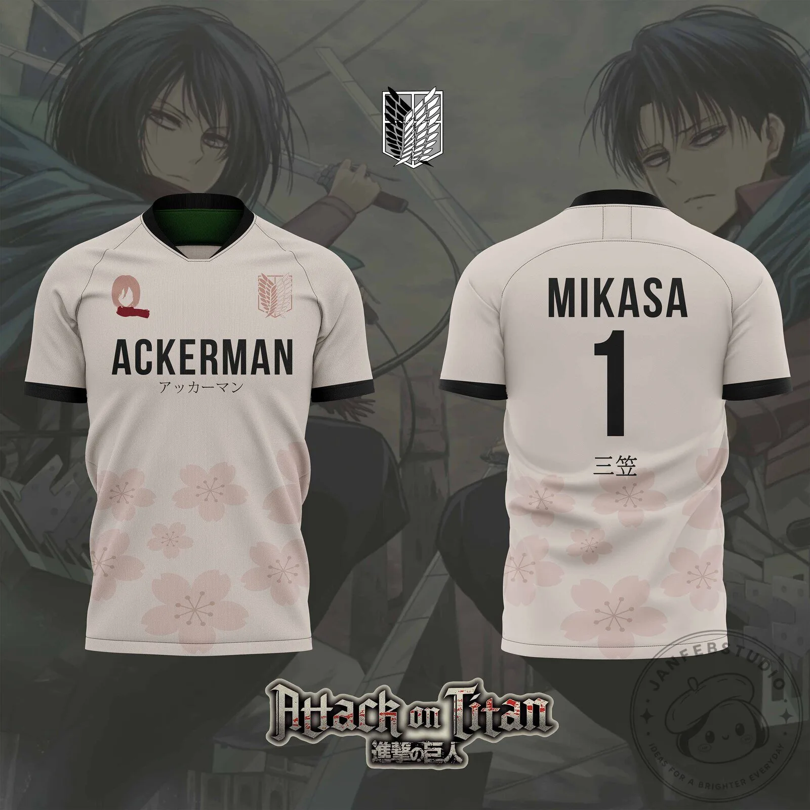 Attack on Titan Mikasa Ackerman Anime Manga Character Soccer Jersey