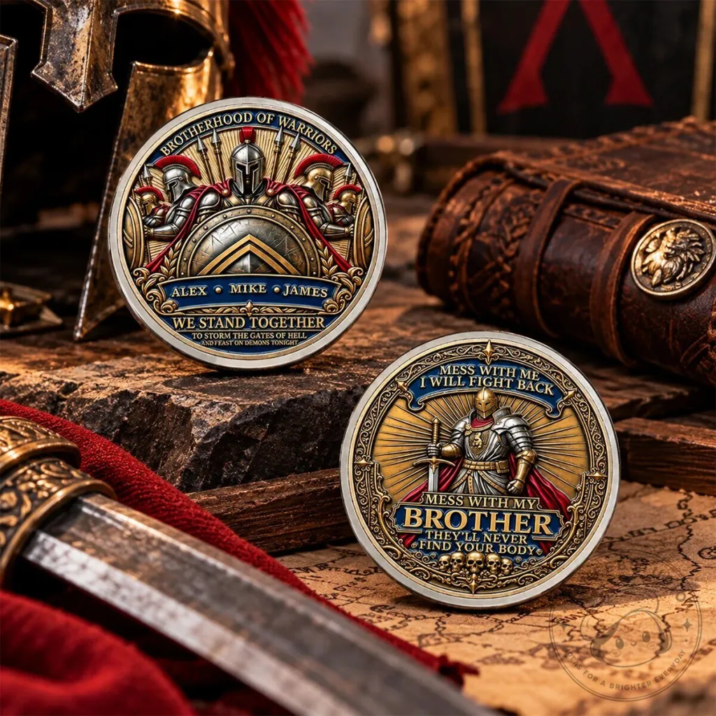 Brotherhood of Warriors Personalized Spartan Coin - Custom Engraved Military Gift Brotherhood of Warriors Personalized Spartan Coin - Custom Engraved Military Gift