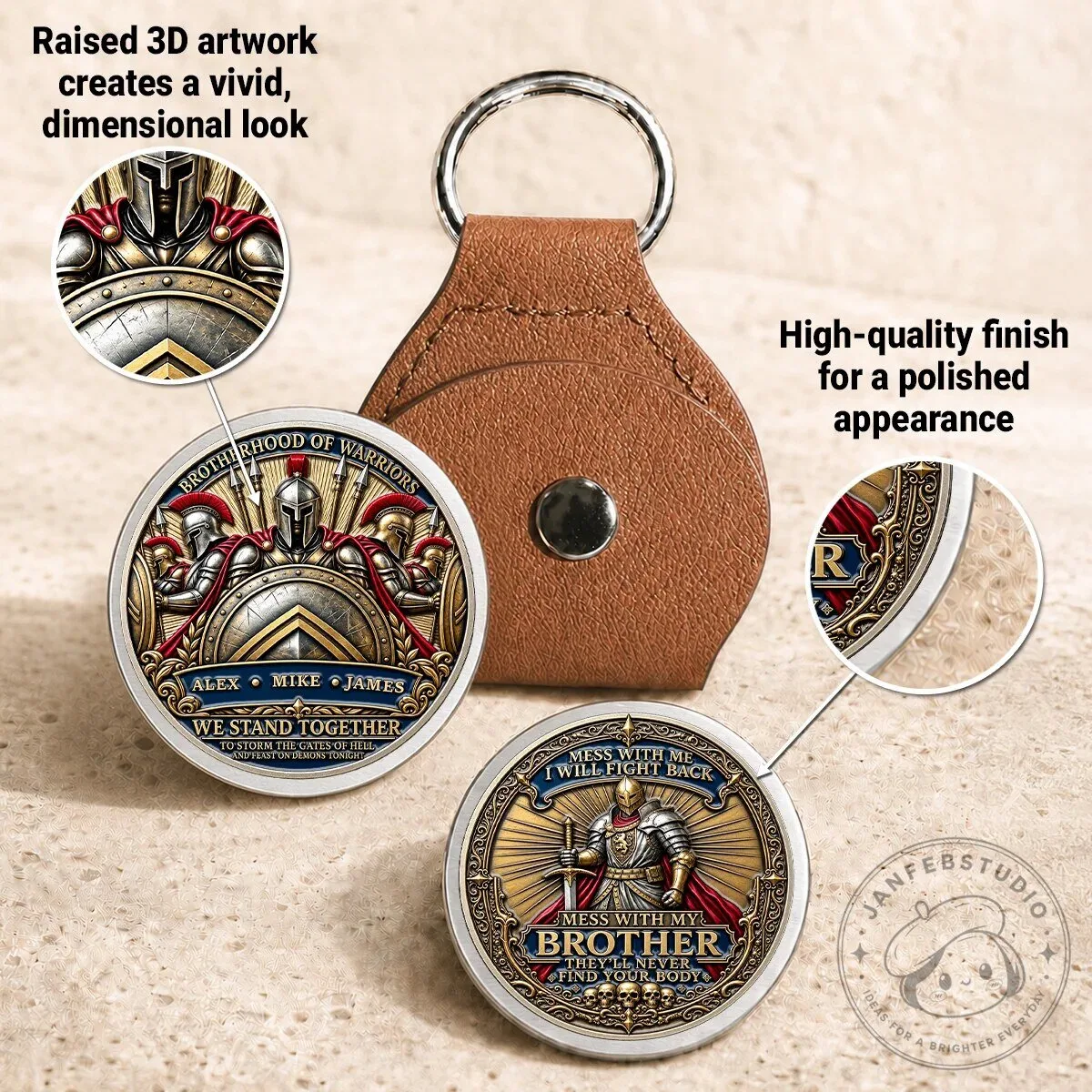Brotherhood of Warriors Personalized Spartan Coin - Custom Engraved Military Gift 17 Brotherhood of Warriors Personalized Spartan Coin - Custom Engraved Military Gift