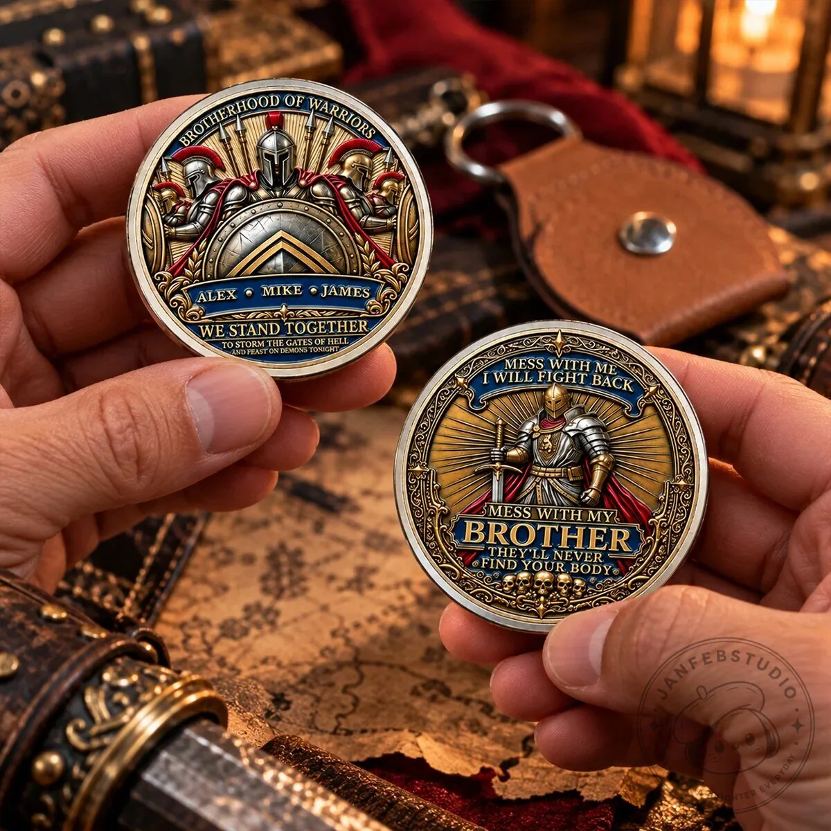 Brotherhood of Warriors Personalized Spartan Coin - Custom Engraved Military Gift 18 Brotherhood of Warriors Personalized Spartan Coin - Custom Engraved Military Gift
