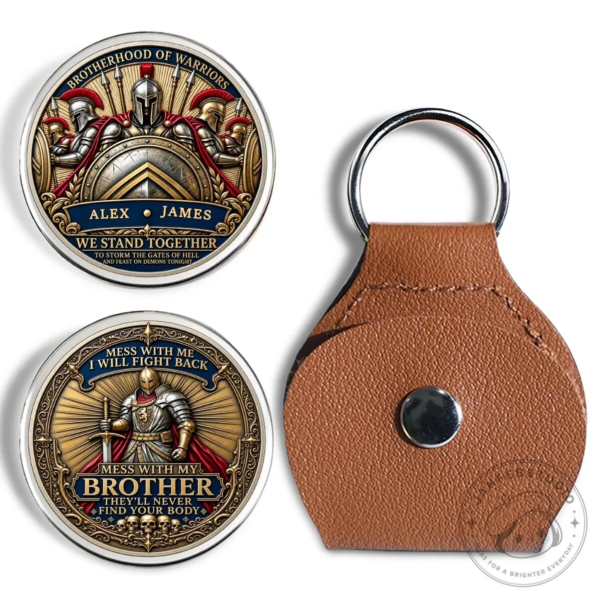 Brotherhood of Warriors Personalized Spartan Coin - Custom Engraved Military Gift 20 Brotherhood of Warriors Personalized Spartan Coin - Custom Engraved Military Gift