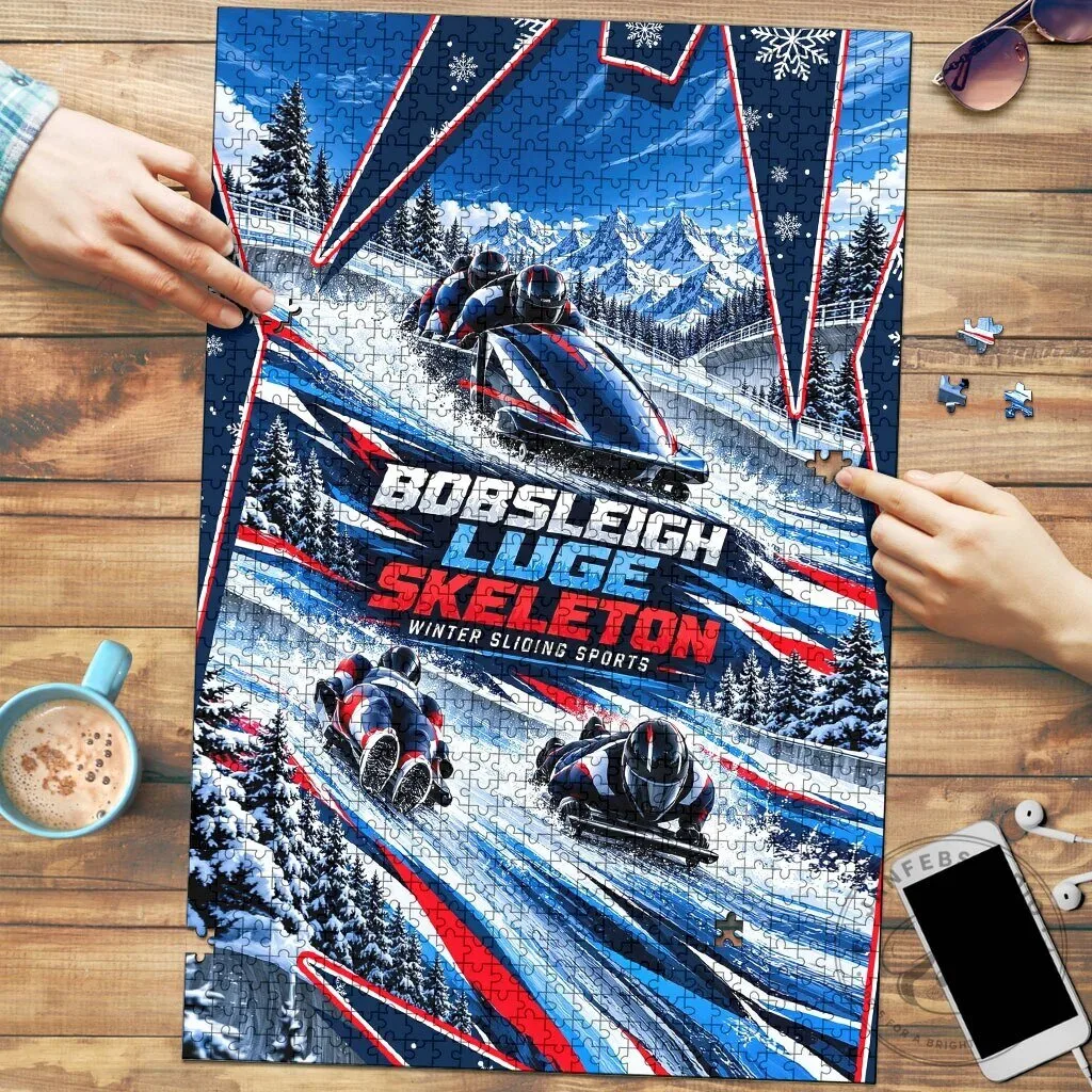 Winter Sliding Sports Bobsleigh Luge Skeleton Ice Racing Puzzle