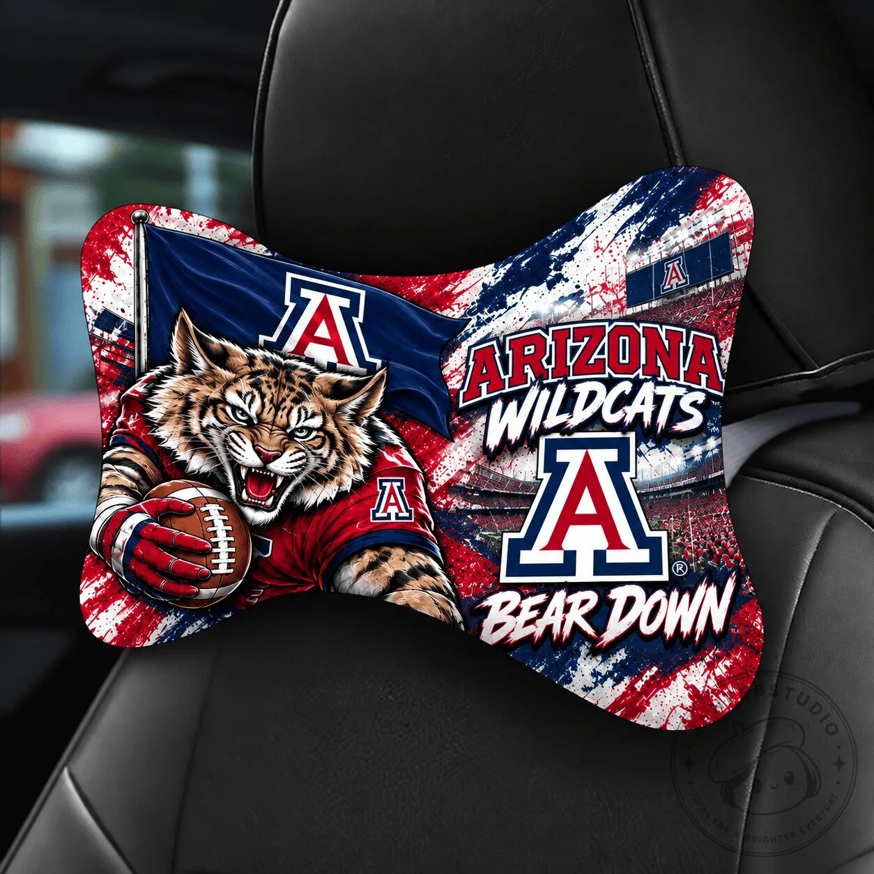 Arizona Wildcats Football Mascot Car Seat Headrest Pillow