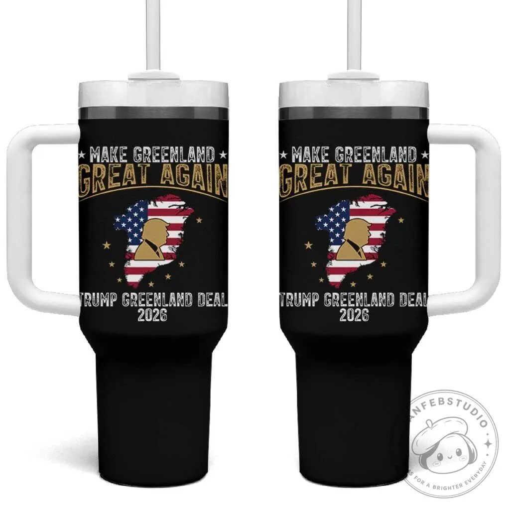 Make Greenland Great Again Donald Trump Political Humor Insulated Tumbler With Handle