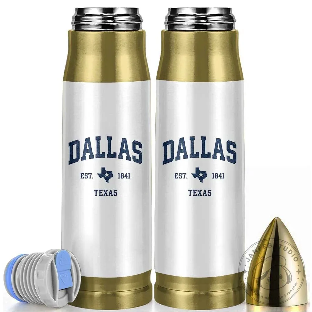Dallas Texas Established 1841 Bullet Style Insulated Stainless Steel Tumbler