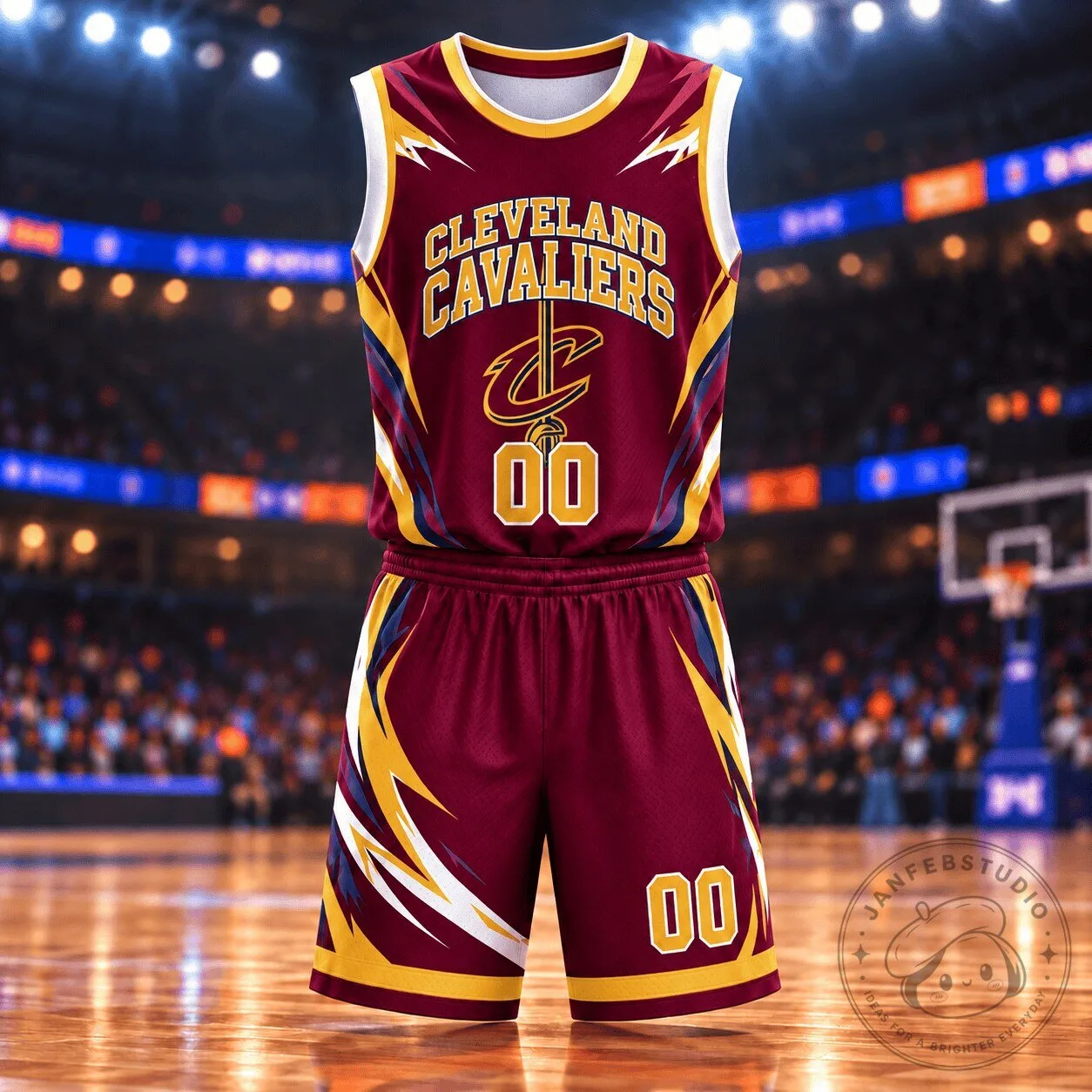 Cleveland Cavaliers NBA Basketball Team Maroon and Gold Personalized Jersey